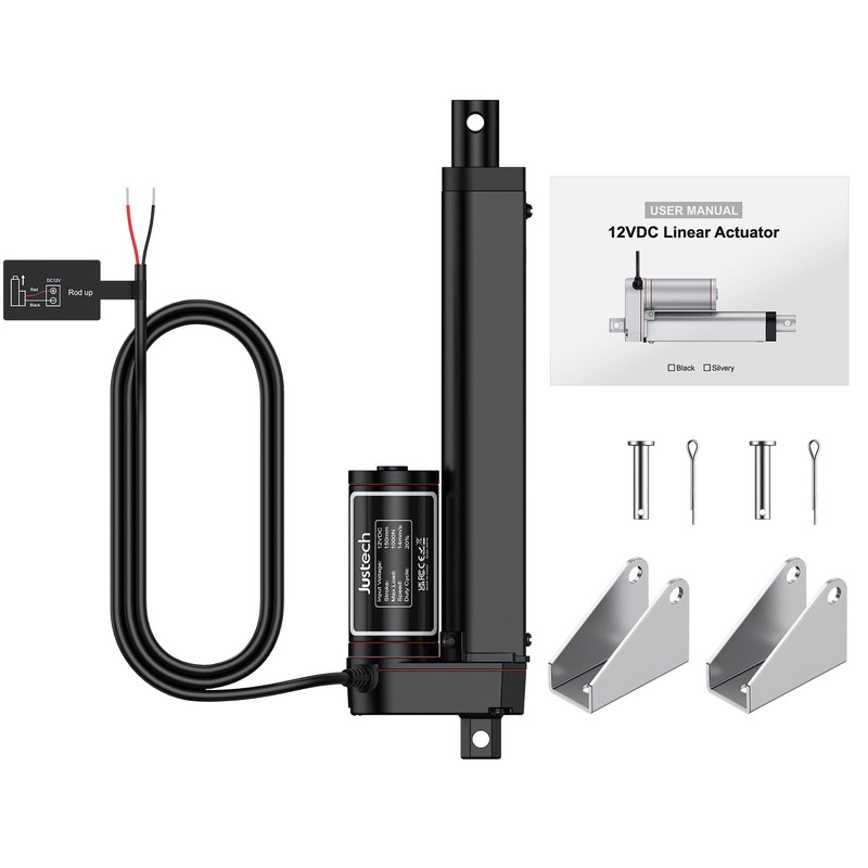 Justech 12V Heavy-Duty Linear Actuator 225lbs/1000N-6inch/150mm Silent IP65 Electric Actuator