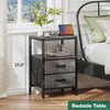 Huuger Nightstand with Charging Station, Fabric Drawers, End Table with