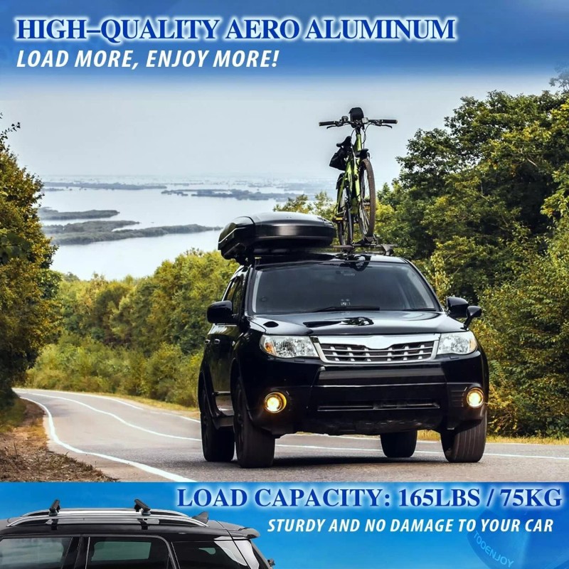 TOOENJOY-301W153 53" Luggage Carrier 165LBS Capacity Roof Rack Cross Bars
