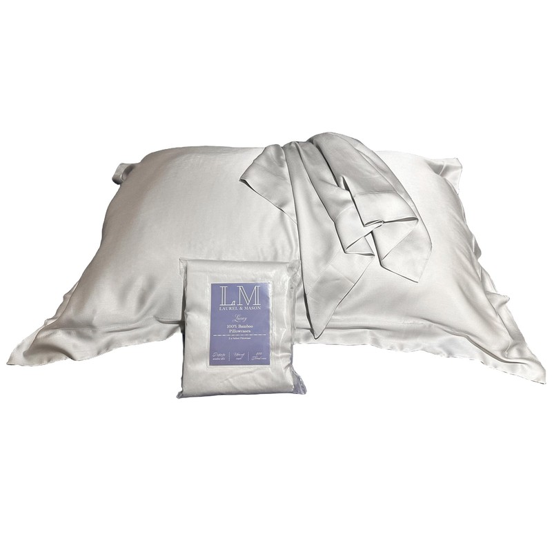 2 Pack 100% Bamboo Oxford Pillowcases, 400 Thread Count, Super