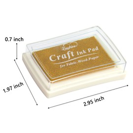 Craft Ink Pad for Rubber Stamps, Paper, Wooden, Fabric, Scrapbooking, Non-Toxic Finger Ink Pads for Kids (Gold)