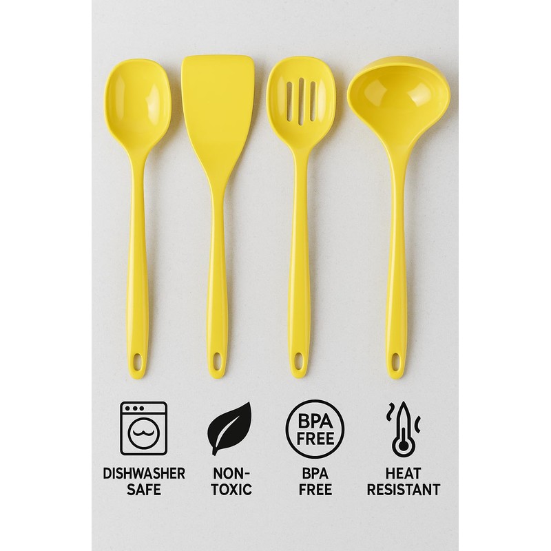 Calypso Basics by Reston Lloyd Melamine Utensil Set, 4-Piece, Turquoise