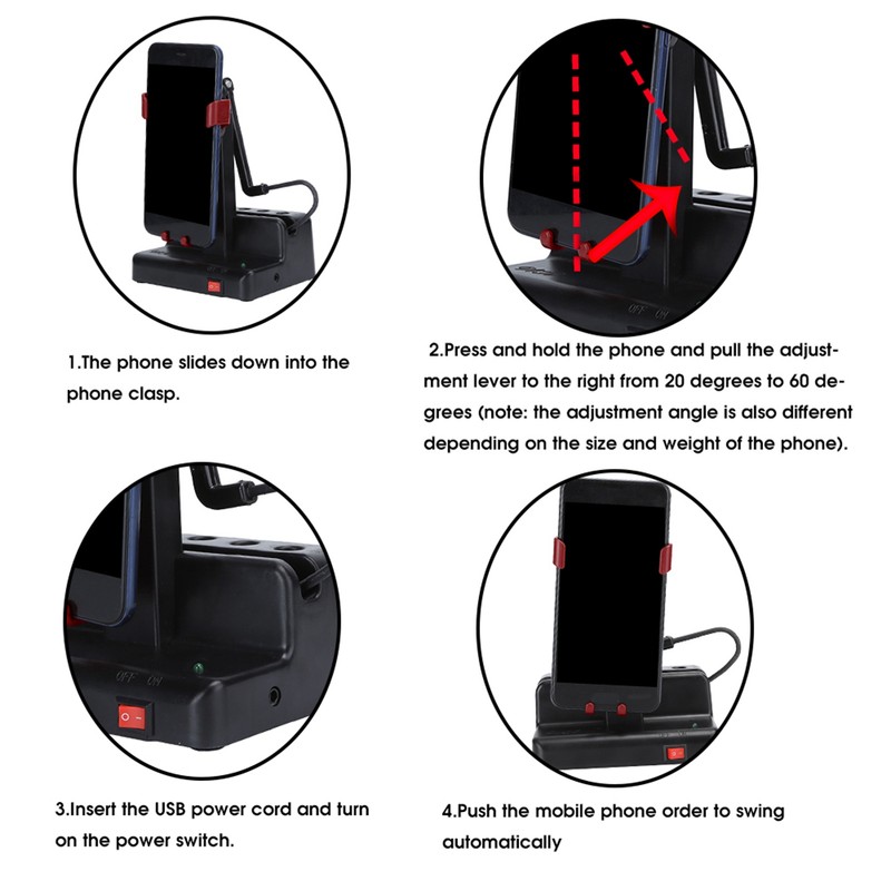 Automatically Mobile Phone Shaker Left Right Swing Steps Counter Cellphone