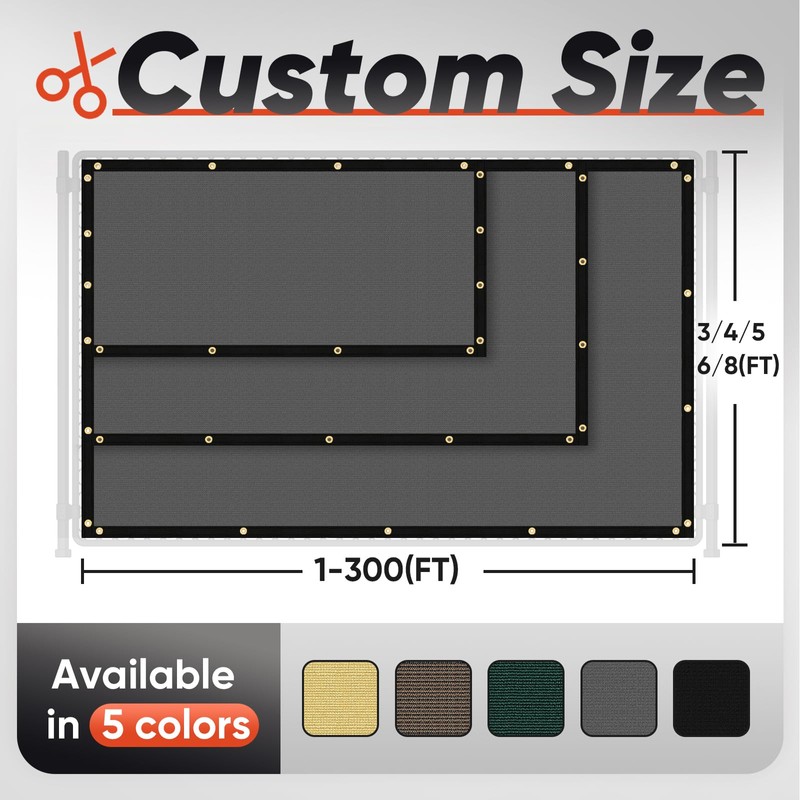 Cisvio 8'X 50' Privacy Screen Fence 90% Blockage Heavy Duty