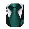 HISDERN Men's Wedding Ties and Pocket Square Solid Tie Cufflinks