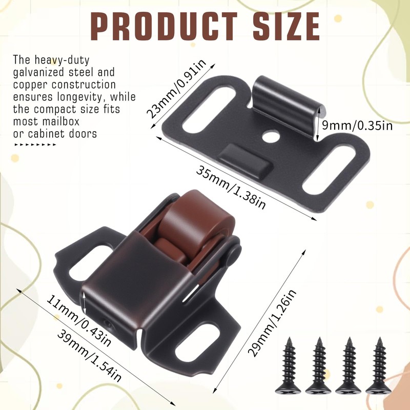 2Pack Mailbox Replacement Roller Catch Latch, Mailbox Latch Replacement Kit,