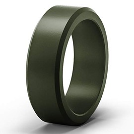 ThunderFit Silicone Ring for Men Rubber Wedding Band - 1 Ring (Dark Green, 8.5 - 9 (18.9mm))