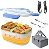 kisidus Electric Lunch Box 3-in-1, 1.5L Stainless Steel Food Container,