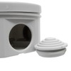 10 x 80mm Round Electrical Junction Box with Rubber Cable