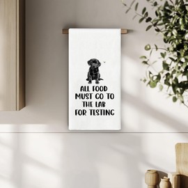 Bnzolyoia Black Labrador Kitchen Towels - Labrador Retriever Gifts, Labrador Decor, Dog All Food Must Go to The Lab for Testing Hand Towels Dish Towels for Bathroom Kitchen 16x24 Inch