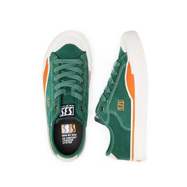 SEW BY SOU Skateboard Shoes for Men Leather Low Top Pro Skateboarding Training Casual Sneakers Green