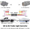 CARROFIX USA to European Trailer Light Converter 4-Way Flat Connector