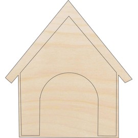 Dog House - Laser Cut Out Unfinished Wood Craft Shape DOG79 2 Pieces @ 4" / 1/8" thick