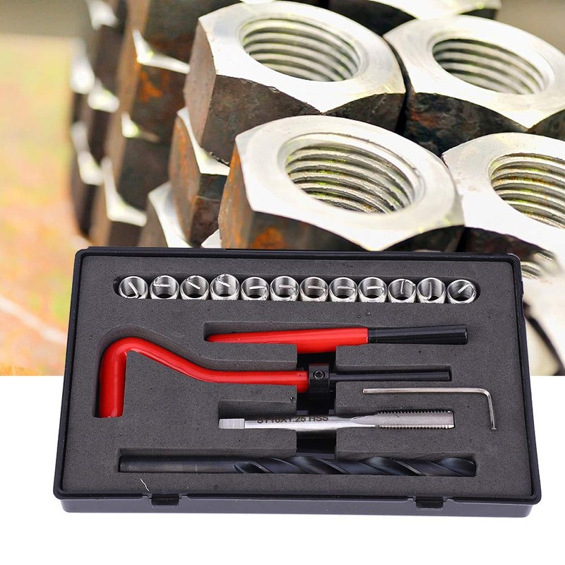 Thread Repair Kit, 17Pcs M10x1.25 Helicoil Thread Repair Tool Kit