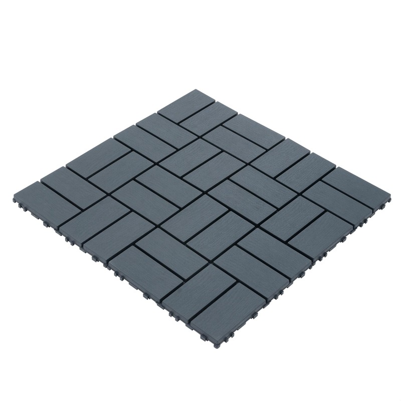 WONSHREE Plastic Interlocking Deck Tiles 12"x12" Waterproof Outdoor Patio Flooring