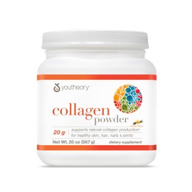 Youtheory Collagen Powder - 20 g Hydrolyzed Collagen Peptides - with Vitamin C, Biotin & Amino Acids - Supports Joint & Bone Health* - Bioavailable Nutrition - Vanilla - 20 oz (21-Day Supply)
