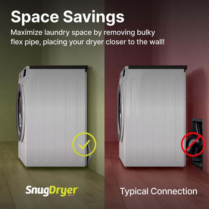 Gardus SnugDryer Space-Saving Dryer Vent Connection Kit, Only For New