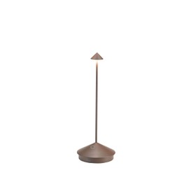 Zafferano, Pina Lampe, Wiederaufladbare und Kabellose Tischlampe mit Touch Control, Geeignet für den Innen- und Außenbereich, Dimmer, 2200-3000 K, Höhe 29 cm, Farbe Corten