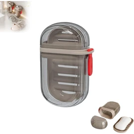 Portable Travel Soap Holder Case with Bar Soap Tray and Shower Soap Saver Bag - Ideal for Traveling, Camping, Gym - Bar Soap Container and Organizer (1, Black)