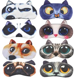 Cute Sleep Eye Mask for Sleeping Cartoon Super Soft and Lightweight Eye Cover Blindfold Eyeshade for Men Women Kid Plane Travel Nap Night Sleeping 8 Pack