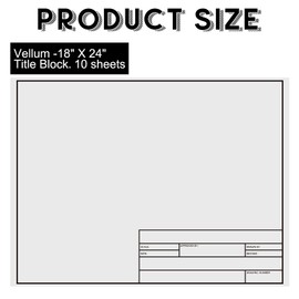 Geyee 10 Sheets Architectural Vellum Paper Translucent White Vellum Sheets Drafting Paper Rag with Border and Title Block(18 x 24 Inches)