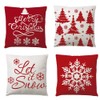 Christmas Decorations Pillow Covers 4 Pack, Christmas Tree Snowflake Reindeer