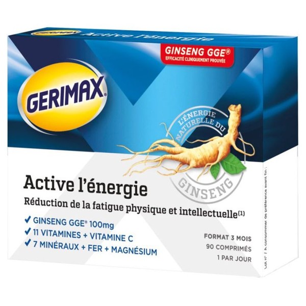 Pharm Up Gerimax Active l'Énergie Gingseng GGE 90 Comprimés, box