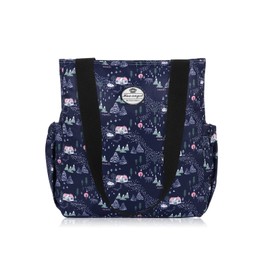 HUA ANGEL Floral Tote Bag - Casual Shoulder Bag Daily Tote Bag with Zipper Gym Travel Shopping Work Handbag for Women