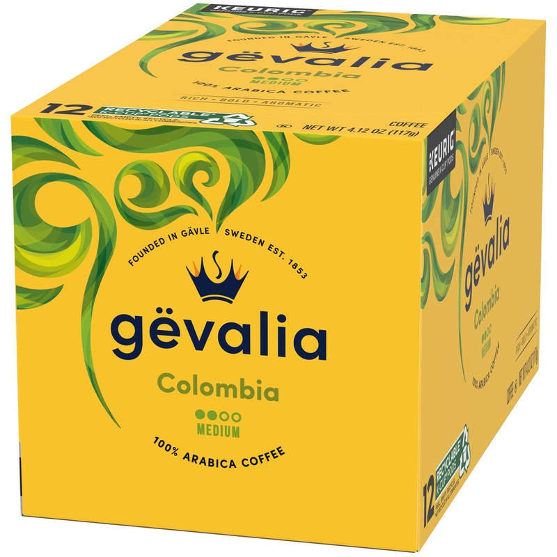 Gevalia Colombia K-Cups,12-Count Box, (Pack of 3) [RETAIL PACKAGING]