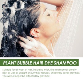 ECDMKF Plant Bubble Hair Dye Shampoo, Natural Plant Extract Bubble Hair Dye for Gray Hair. (Black Teal)