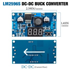 4 Pack LM2596 LM2596S Adjustable DC-DC Buck Converter Step Down Voltage Regulator Module 4.0-40V to 1.25-37V 2A Power Supply with LED Voltmeter Display