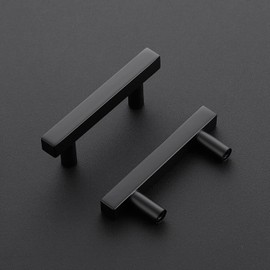Ravinte 5 Pack Matte Black Cabinet Pulls 2-1/2 inch Black Cabinet Handles Kitchen Pulls for Cabinets with Mounting Template 4 inch Overall Length
