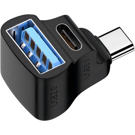 GELRHONR USB C Splitter Adapter,Type-C to USB 3.1 USB C and USB2.0 Female Charging Connector,Support Data/VideoTransfer,90 Degree USB C Male to Dual USB-C Female Adapter for Steam,Phone,Laptop