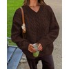 Okiwam Women's Oversized Sweaters Fall 2025 Long Sleeve V Neck