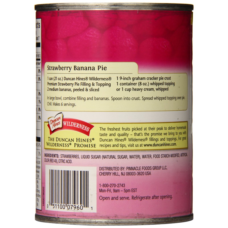 Wilderness Premium Pie Filling & Topping, Strawberry, 21 Ounce (Pack