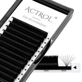 ACTROL Easy Fan Lashes Eyelash Extensions 0.03 D 70° Curl 12 mm Tray Mink Volume Premade Russian Eyelashes 3D-20D Resistant 100°C