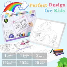 LooEooDoo A4 Rechargeable Light Pad Kit, Portable Light up Box Ultra-Thin Battery Powered Bright Arts and Crafts Writing Board for Weeding Vinyl, Diamond Art, Sketching, Tracing and Animation(Silver)