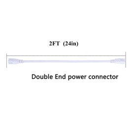 JOMITOP 2ft 24in 60CM Double End Connector Cable for T8 LED Integrated LED Tube pack of 10