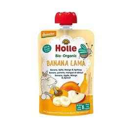 Holle Organic Pouch Banana Lama - Banana, Apple, Mango & Apricot 100g