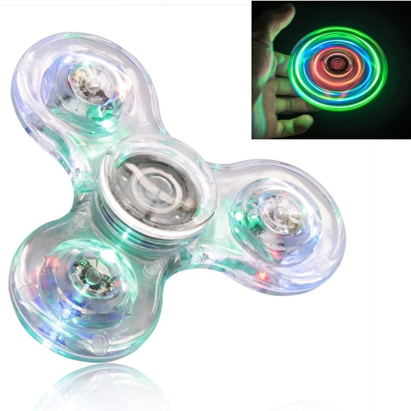 TB® LED Light up Fidget Spinner, Clear Fidget Toys, Anxiety