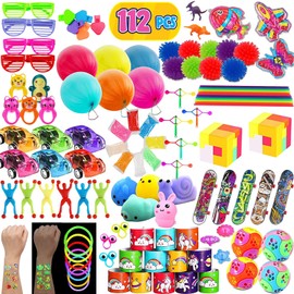 WAKSOX 112 Pcs Party Favors for Kids 6-8 8-12, Birthday Gifts Toys, Treasure Chest Toys, Carnival Prizes, Kids Classroom Rewards, Stocking Stuffers, Goodie Bag Items for Kids, Prize Box
