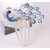 Wedding Bridal Headpiece Rhinestone Hair Comb Women Peacock Hair Clip