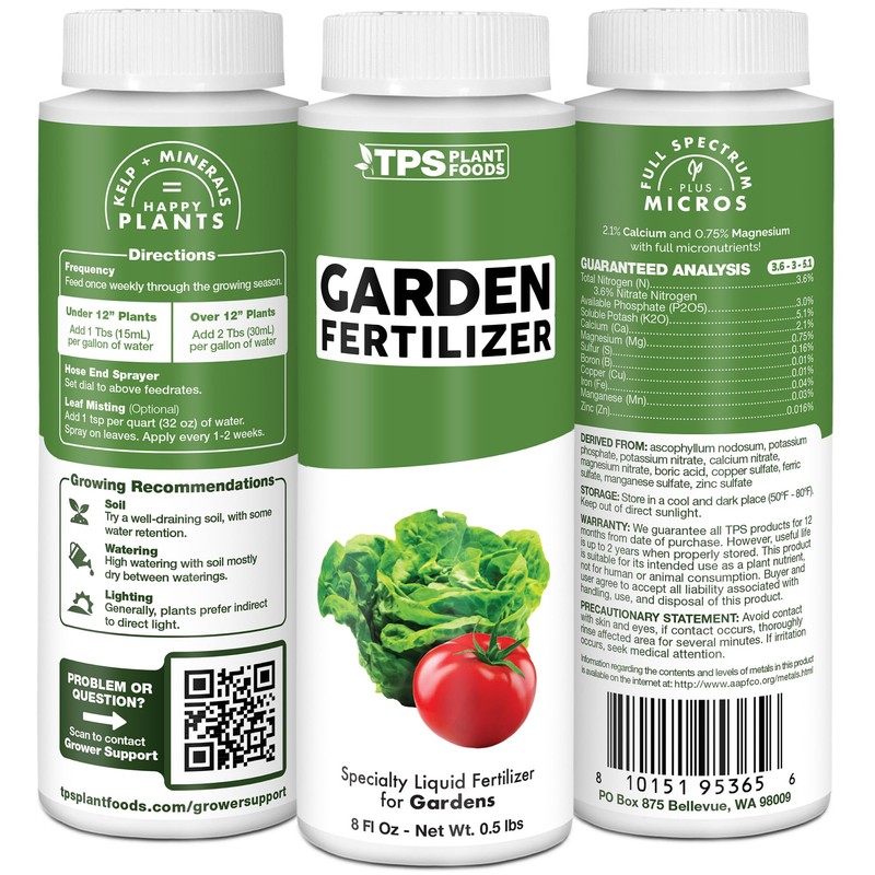 Garden Fertilizer, Complete Liquid Garden Plant Food for Edible Plants,