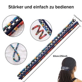 Spiral Lock Haarbinde Dreadlock Zubehör Dreadlock Haargummi für Frauen und Männer Pferdeschwanz Halter Bunte Biegbare Haarbinder Lange Dreads Dicke Lockige Haarhalter (Gitter)