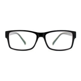 SA106 Classic Plastic Narrow Rectangle 3 Focal Progressive Reading Glasses (Black, 1.50)