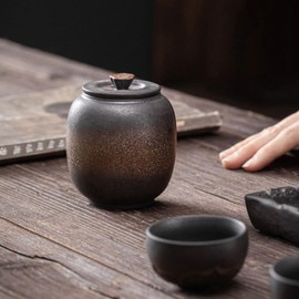 STOBAZA Ceramic Tea Jars, Sugar Storage Jar, Food Storage Canister Kitchen Cookie Jars with Airtight Lid, Ceramic Food Storage Jar/Tea Storage/Tea Canister/Coffee Canister/Coffee Jar/Condiment Jar