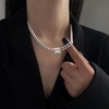 Inateannal Chunky Silver Necklace for Women Cuban Link Chain Necklace