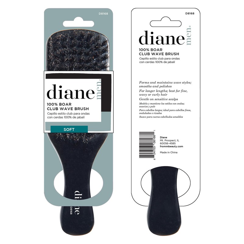 Diane 100% Boar Bristle Club Brush for Waves and Smoothing