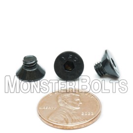 MonsterBolts - #10-32 x 1/4" Flat Head Socket Cap Screws, ASTM F8356, Alloy Steel, Black Oxide, 100 Pack