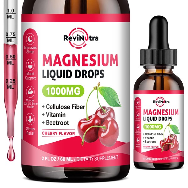 Magnesium Glycinate Liquid Drops, 1000mg Magnesium Glycinate, Citrate & Taurate